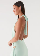Eleni Halter Maxi Dress - Pistachio