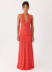 Esme Maxi Dress - Magenta Red Rose