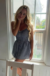 Heidi Navy Gingham Playsuit