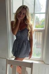 Heidi Navy Gingham Playsuit