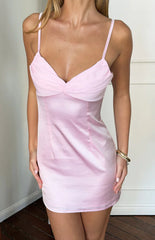 Honey Light Pink Contrast Mini Dress
