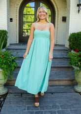 Low Back Tie Midi Dress