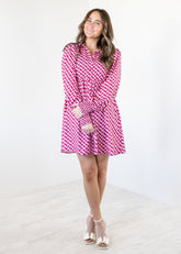 Chained To You Geometric Print Babydoll Dress