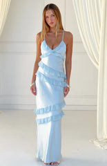 Inara Blue Ruffle Prom Dress