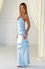 Inara Blue Ruffle Prom Dress