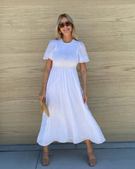 Iolana Dress - White | Women's Cotton Smock Midi Dress