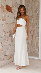 Abia Maxi Dress - White/Natural