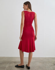 Laluma Midi Dress in Adrenaline Red