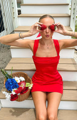 Layla Red Tie Back Mini Dress