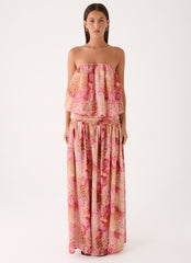 Lioras Strapless Maxi Dress - Botanic Cheetah