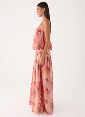 Lioras Strapless Maxi Dress - Botanic Cheetah