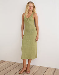 Masela Midi Dress in Sequin Knit Green