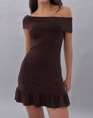 Maufa Mini Dress in Jersey Bitter Chocolate