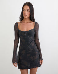 Modena Long Sleeve Dress in Dynamic Rose