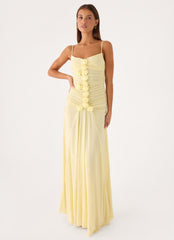 Marcia Flower Maxi Dress - Yellow