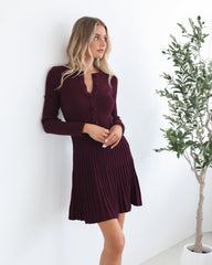 Marifi Knit Dress - Maroon | Women's Knit Midi Dress