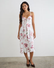 Nalami Midi Dress in Femme Floral White