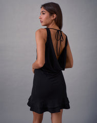 Opaline Backless Mini Dress in Black