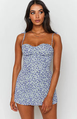 Penny Lane Blue Floral Mini Dress