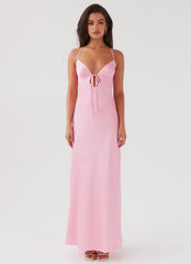 Flora Satin Maxi Dress - Candy