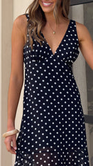 Oriella Maxi Dress - Black Polka