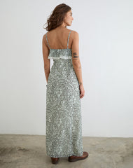 Quilla Maxi Dress in Bloom Paisley Pale Blue
