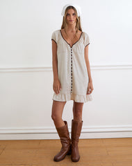 Rinari Mini Dress in Satin Champagne