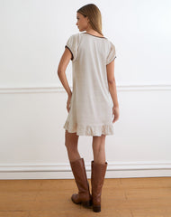 Rinari Mini Dress in Satin Champagne