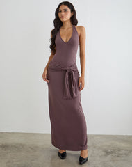 Rohesia Maxi Dress in Deep Taupe