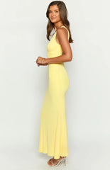 Sunflower Yellow Mesh Maxi Dress