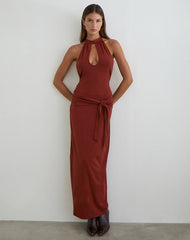 Viorela Maxi Dress in Jersey Fired Brick
