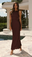 Sia Maxi Dress - Chocolate