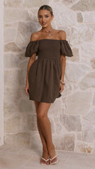 Marissa Mini Dress - Brown