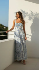 Luciana Tiered Floral Midi Dress
