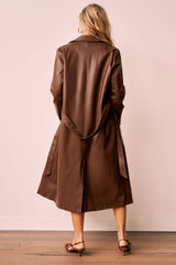 Luca Vegan Trench Coat - Brown