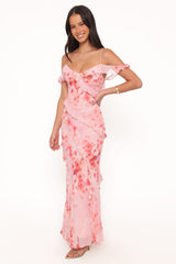 Alexia Off Shoulder Maxi Dress - Pink Floral