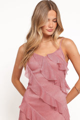 Ciao Ruffles Maxi Dress - Pink