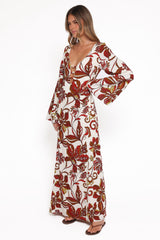 Inala Maxi Dress - Brown Floral