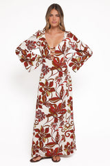 Inala Maxi Dress - Brown Floral