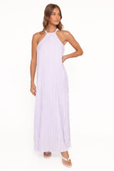 Melody Plisse Halter Maxi Dress - Lavender