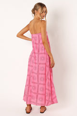 Soph Strapless Maxi Dress - Pink Red