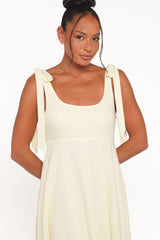 Valara Tie Shoulder Maxi Dress - Butter Yellow