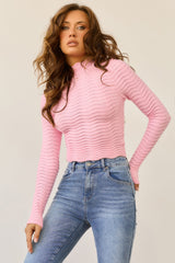 Shelly Wave Knit Top - Pink