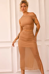 Stellar Midi Skirt - Camel