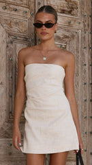 Dana Strapless Mini Dress - Cream