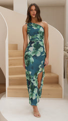 Jennifer Maxi Dress - Green Floral