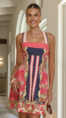 Milana Mini Dress - Navy/Pink
