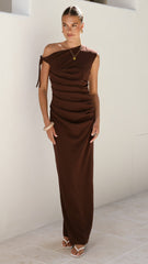 Lealah Maxi Dress - Chocolate