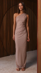 Cataleya Maxi Dress - Brown Stripe