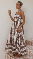 Marcel Maxi Dress - Chocolate Tie Dye